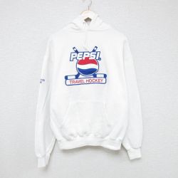【50%OFF】L★古着 ジャージーズ 長袖 スウェット パーカー メンズ 00年代 00s ペプシ 白 ホワイト 25may28 中古 スエット トレーナー トップス