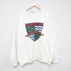 【50%OFF】XL★古着 リー Lee 長袖 スウェット メンズ 90年代 90s ニューヨーク 大きいサイズ クルーネック USA製 白 ホワイト 25may28 中古 スエット トレーナー トップス