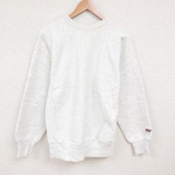 L★古着 MVスポーツ 長袖 スウェット メンズ 90年代 90s 無地 クルーネック USA製 薄グレー 霜降り 25may28 中古 スエット トレーナー トップス