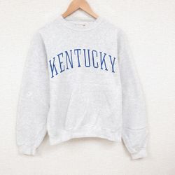 【20%OFF】L★古着 長袖 スウェット メンズ 90年代 90s ケンタッキー クルーネック USA製 薄グレー 霜降り 25may28 中古 スエット トレーナー トップス