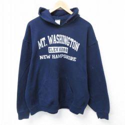XL★古着 ジャージーズ 長袖 スウェット パーカー メンズ 00年代 00s ニューハンプシャー 紺 ネイビー 25may29 中古 スエット トレーナー トップス