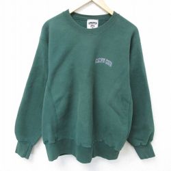 【50%OFF】XL★古着 リー Lee 長袖 スウェット メンズ ケープコッド クルーネック USA製 濃緑 グリーン 25may29 中古 スエット トレーナー トップス