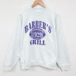 XL★古着 フルーツオブザルーム 長袖 スウェット メンズ 90年代 90s アメフト クルーネック 薄グレー 霜降り 25may29 中古 スエット トレーナー トップス
