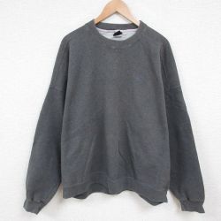 【50%OFF】XL★古着 スターター STARTER 長袖 スウェット メンズ ワンポイントロゴ 大きいサイズ クルーネック グレー 霜降り 25jun04 中古 スエット トレーナー トップス