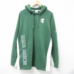 【20%OFF】XL★古着 コロンビア COLUMBIA 長袖 スウェット パーカー メンズ 00年代 00s ミシガン 大きいサイズ ロング丈 ラグラン 緑他 グリーン 25jun03 中古 スエット トレーナー トップス