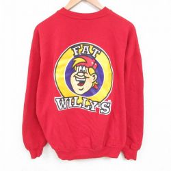 【20%OFF】XL★古着 ジャージーズ 長袖 スウェット メンズ 90年代 90s FAT クルーネック USA製 赤 レッド 25jun03 中古 スエット トレーナー トップス