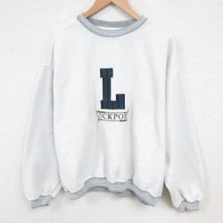 XL★古着 長袖 スウェット メンズ 90年代 90s L 表起毛 クルーネック 薄グレー 霜降り 25jun03 中古 スエット トレーナー トップス