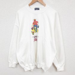 XL★古着 長袖 スウェット メンズ 00年代 00s ボウリング 大きいサイズ クルーネック 白 ホワイト 25jun03 中古 スエット トレーナー トップス