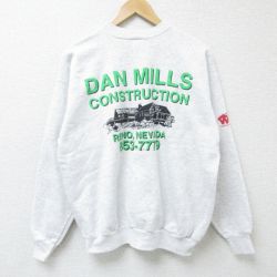 L★古着 ヘインズ Hanes 長袖 スウェット メンズ 00年代 00s DAN クルーネック 薄グレー 霜降り 25may30 中古 スエット トレーナー トップス