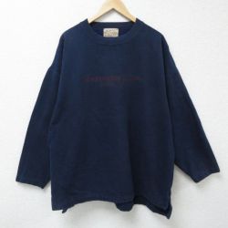 【50%OFF】XL★古着 アバクロンビー Abercrombie&fitch 長袖 スウェット メンズ 90年代 90s ビッグロゴ 刺繍 大きいサイズ クルーネック 紺 ネイビー 25may30 中古 スエット トレーナー トップス