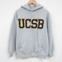 XL★古着 ラッセル 長袖 スウェット パーカー メンズ 00年代 00s UCSB グレー 霜降り 25jun02 中古 スエット トレーナー トップス
