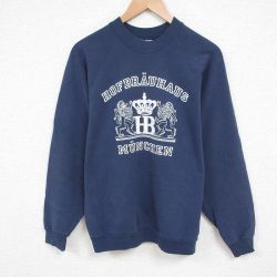 M★古着 スクリーンスターズ 長袖 スウェット メンズ 90年代 90s ミュンヘン クルーネック 紺 ネイビー 25jun02 中古 スエット トレーナー トップス