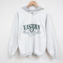 90s 長袖スウェットパーカー ミシガン ホワイト L | 古着