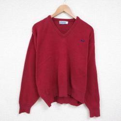 XL★古着 ピューリタン 長袖 トップス メンズ 90年代 90s 大きいサイズ Vネック USA製 エンジ 25jun02 中古 スエット トレーナー
