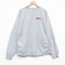 【20%OFF】XL★古着 STEVE&BARRYS 長袖 スウェット メンズ 大きいサイズ クルーネック 薄グレー 霜降り 25oct01 中古 スエット トレーナー トップス