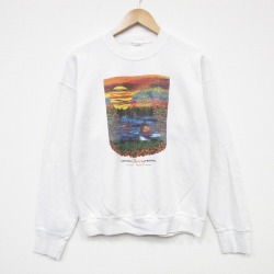 【20%OFF】L★古着 長袖 スウェット メンズ 90年代 90s チェリーフェスティバル クルーネック 白 ホワイト 25oct02 中古 スエット トレーナー トップス