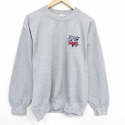 L★古着 長袖 スウェット メンズ 00年代 00s アイスホッケー クルーネック グレー 霜降り 25oct02 中古 スエット トレーナー トップス
