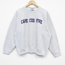 L★古着 リー Lee 長袖 スウェット メンズ 90年代 90s ケープコッド 刺繍 クルーネック USA製 薄グレー 霜降り 25oct04 中古 スエット トレーナー トップス