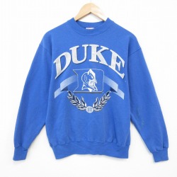 M★古着 ヘインズ Hanes 長袖 スウェット メンズ 90年代 90s DUKE クルーネック 薄紺 ネイビー 25oct03 中古 スエット トレーナー トップス
