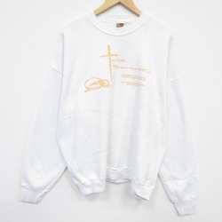 XL★古着 フルーツオブザルーム 長袖 スウェット メンズ 90年代 90s 教会 大きいサイズ クルーネック 白 ホワイト 【spe】 25oct07 中古 スエット トレーナー トップス