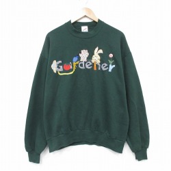 【20%OFF】L★古着 ジャージーズ 長袖 スウェット メンズ 90年代 90s Gardeher クルーネック USA製 緑 グリーン 25oct11 中古 スエット トレーナー トップス