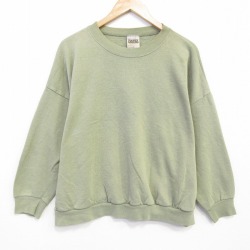 XL★古着 TULTEX 長袖 スウェット メンズ 90年代 90s 無地 大きいサイズ クルーネック USA製 薄緑 グリーン 25oct08 中古 スエット トレーナー トップス