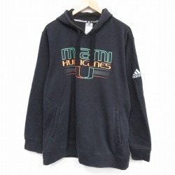 【50%OFF】アディダス 長袖パーカー マイアミハリケーンズ ブラック XL | 古着