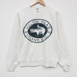 【50%OFF】ジャージーズ 90s 長袖スウェット ワニ ホワイト S | 古着