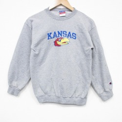 【50%OFF】チャンピオン 00s 長袖スウェット カンザスジェイホックス グレー S | 古着