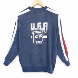 【50%OFF】80s ラグラン長袖スウェット USAロゴ ネイビー M | 古着