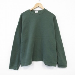 XL★古着 ヘインズ Hanes 長袖 スウェット メンズ 無地 クルーネック 緑 グリーン 25nov05 中古 スエット トレーナー トップス