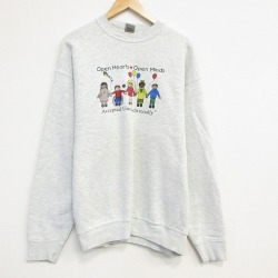 XL★古着 フルーツオブザルーム 長袖 スウェット メンズ 90年代 90s 子供 クルーネック USA製 薄グレー 霜降り 25nov12