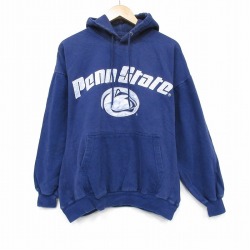 Penn 長袖パーカー 刺繍 ネイビー XL | 古着