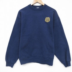 L★古着 フルーツオブザルーム 長袖 スウェット メンズ 90年代 90s WESTESSEK クルーネック USA製 紺 25nov13