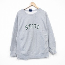 XL★古着 MVスポーツ 長袖 スウェット メンズ 00年代 00s STATE クルーネック グレー 霜降り 25nov13