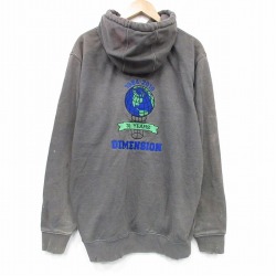 XL★古着 カーハート 長袖 スウェット パーカー メンズ DIMENSION 刺繍 大きいサイズ グレー 霜降り 25nov15