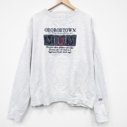 XL★古着 MVスポーツ 長袖 スウェット メンズ 00年代 00s MOM 刺? 大きいサイズ クルーネック 薄グレー 霜降り 25nov15
