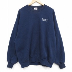 XL★古着 ジャージーズ 長袖 スウェット メンズ 90年代 90s マシーン 大きいサイズ クルーネック USA製 紺 25nov15