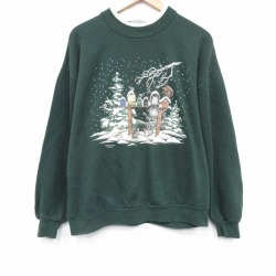 【50%OFF】90s 長袖スウェット 鳥小屋 グリーン XL | 古着
