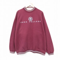 チャンピオン 90s 長袖スウェット IONA バーガンディ XL | 古着
