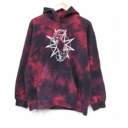 L★古着 長袖 ロック バンド スウェット パーカー メンズ スリップノット 赤他 タイダイ 25nov19