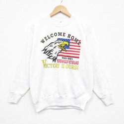 【50%OFF】90s 長袖スウェット 鳥 ホワイト M | 古着