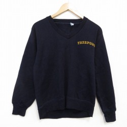 S★古着 長袖 スウェット メンズ 80年代 80s FREEPORT アクリル クルーネック 濃紺 25nov20