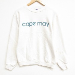 S★古着 ラッセル 長袖 スウェット メンズ 80年代 80s cape クルーネック USA製 白 25nov28