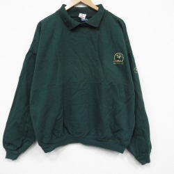 【20%OFF】XL★古着 WEK 長袖 スウェット メンズ 90年代 90s ディズニー ミッキー 大きいサイズ コットン 襟付き USA製 緑【spe】 25dec08