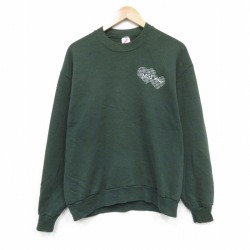 M★古着 ジャージーズ 長袖 スウェット メンズ 90年代 90s MSP クルーネック USA製 緑 25dec05