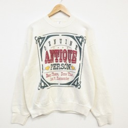 L★古着 フルーツオブザルーム 長袖 スウェット メンズ 90年代 90s アンティーク クルーネック USA製 薄ベージュ 25dec05