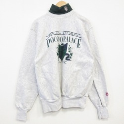 XL★古着 MVスポーツ 長袖 スウェット メンズ 90年代 90s POCONO 大きいサイズ タートルネック ハイネック USA製 薄グレー 霜降り 25dec05