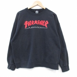 スラッシャー 長袖スウェット ゴジラ ブラック XL | 古着