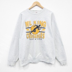XL★古着 フルーツオブザルーム 長袖 スウェット メンズ 90年代 90s 陸上 クルーネック 薄グレー 霜降り 25dec09